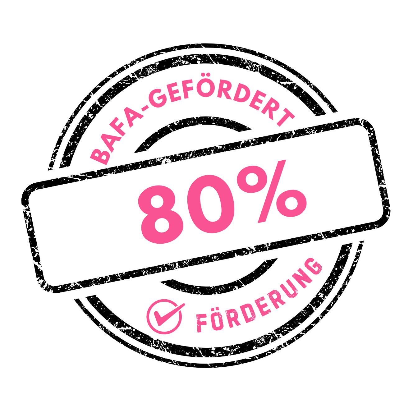 Ein Siegel mit dem Schriftzug 80% BAFA-gefördert, BAFA-Förderung