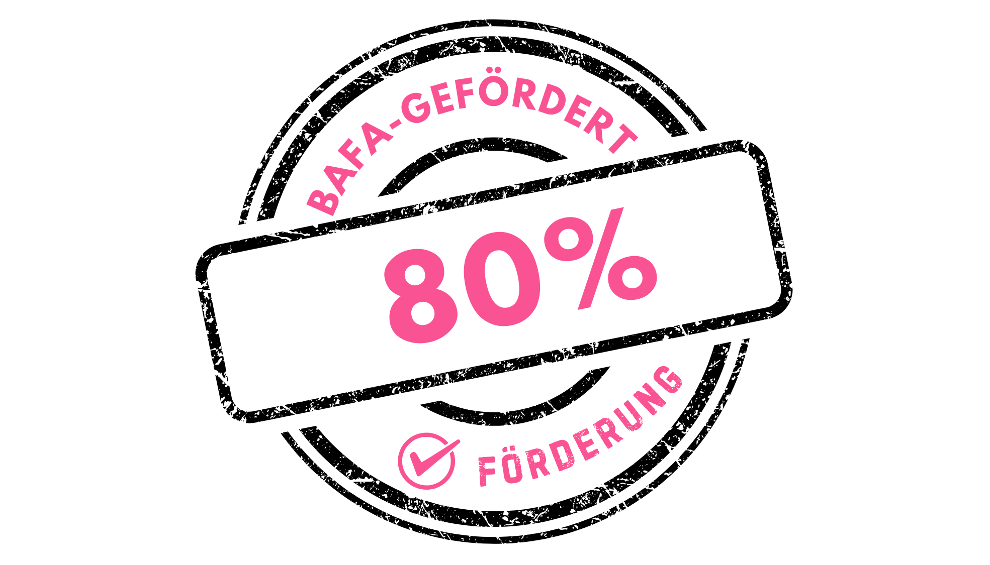 Ein Siegel mit dem Schriftzug 80% BAFA-gefördert, BAFA-Förderung